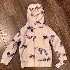 🌹NWT OshKosh 3T butterfly hoodie sweater